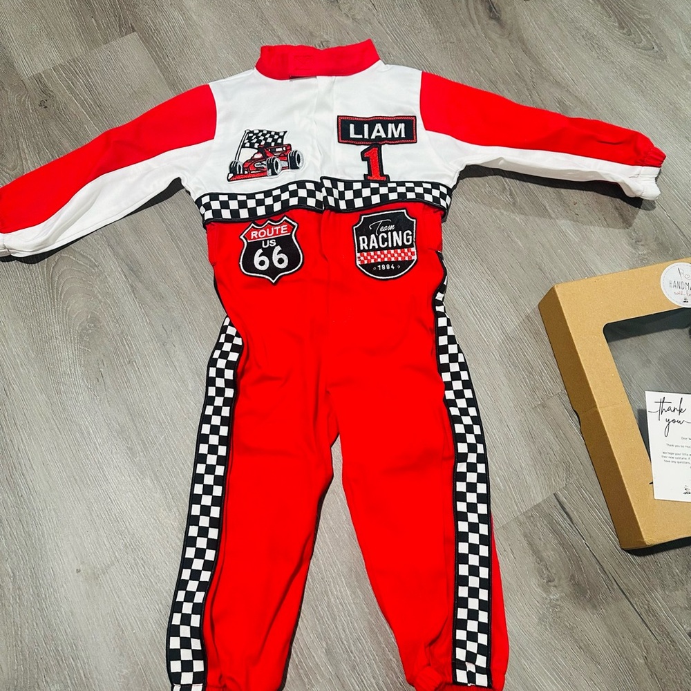 Red and White Racing Suit for Kids